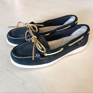 Blue and Gold Sperry Topsider Boat Shoes